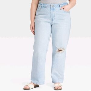 *Mid-Rise 90's Baggy Jeans, Universal Thread, Light Wash, Sz 17